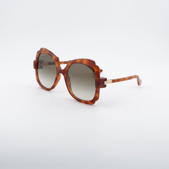 Gucci GG1431S 002 Sunglasses Havana Square Frame, Brown Lenses main image 7